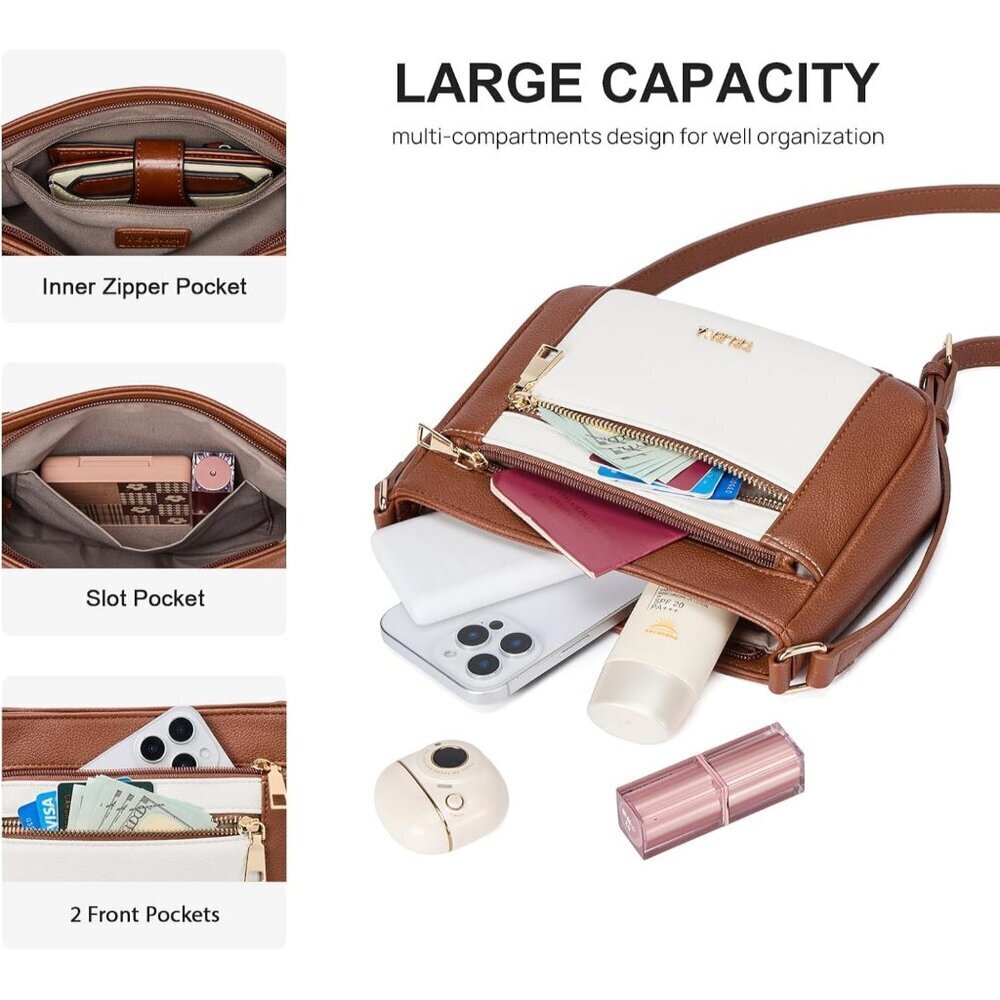 Leather Crossbody Bag for Women Adjustable Strap Chic Travel Purse - Picture 3 of 7